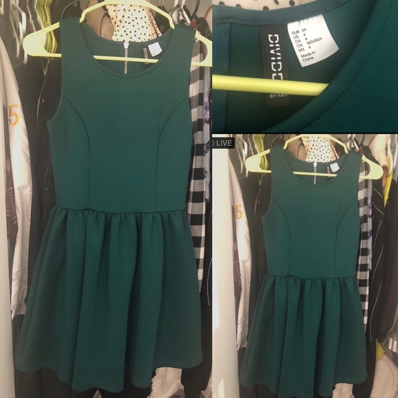 H&M Green Retro Skater Dress!! - Picture 1 of 1